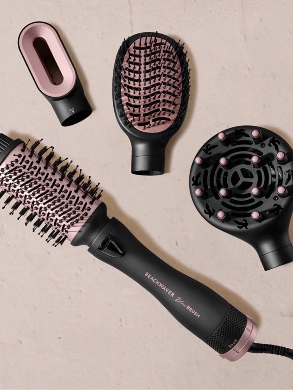 Beachwaver Blow Brush (Midnight Rose) 4 in 1 styling tool.